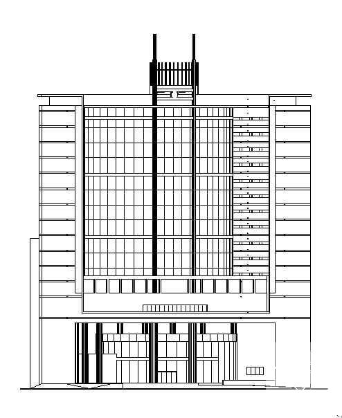 局部14层大型商务综合楼建筑施工CAD图纸 - 1