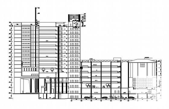 局部14层大型商务综合楼建筑施工CAD图纸 - 3
