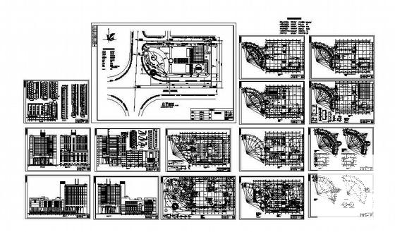 局部14层大型商务综合楼建筑施工CAD图纸 - 4