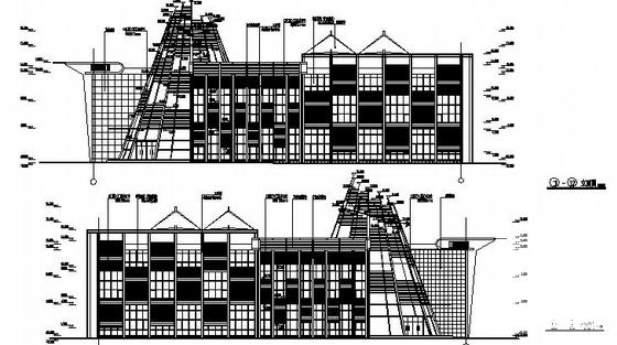 框架结构3层售楼中心建筑施工CAD图纸 - 1