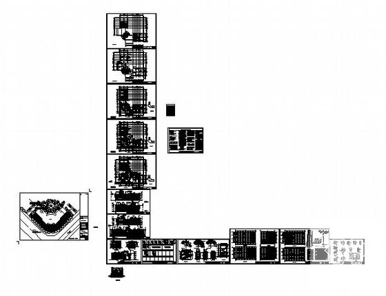 框架结构3层售楼中心建筑施工CAD图纸 - 2