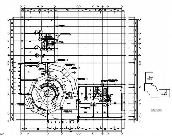框架结构3层售楼中心建筑施工CAD图纸 - 4