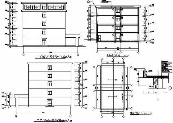 5层教学楼建筑结构CAD施工图纸（计算书及建筑图纸） - 1