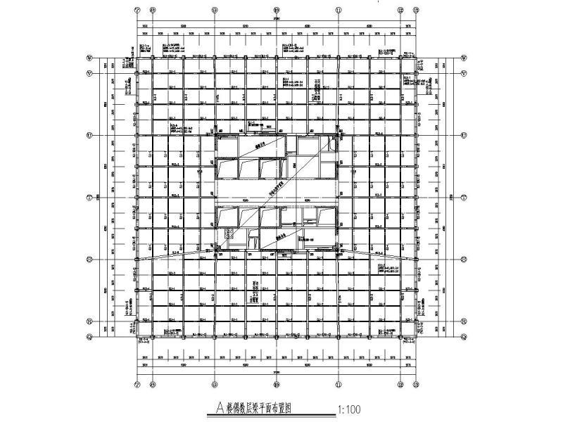 “蜂巢型”支柱钢结构框架核心筒结构大厦结构CAD施工图纸 - 4