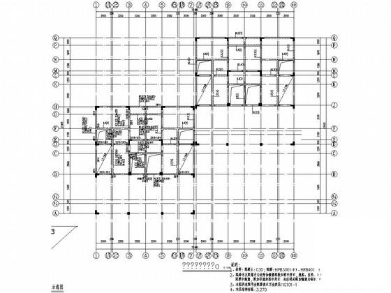 3层框架结构叠拼别墅（带大地下室）建筑结构CAD施工图纸 - 1