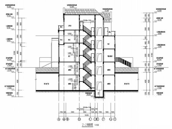 3层框架结构叠拼别墅（带大地下室）建筑结构CAD施工图纸 - 4