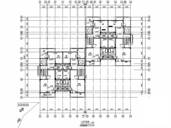 3层框架结构叠拼别墅（带大地下室）建筑结构CAD施工图纸 - 5