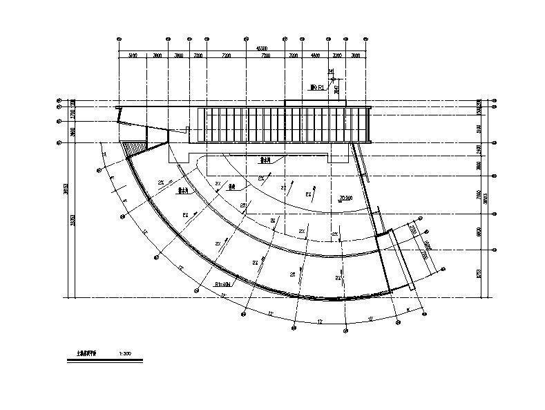 现代感连廊式三级甲等综合性病房大楼建筑施工CAD图纸(非机动车停车位) - 2