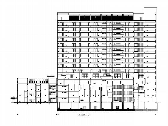 15层市级框架结构医疗综合楼建筑施工CAD图纸（知名设计院） - 4