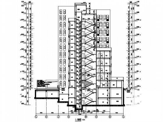 10层现代风格中西医结合医院住院楼建筑施工CAD图纸(平面图) - 1