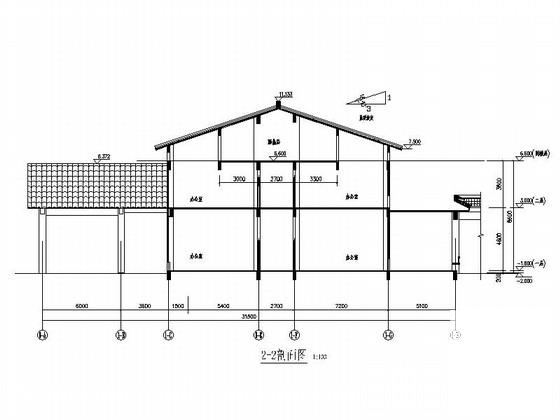 中式风格2层带阁楼福利中心养护楼建筑施工CAD图纸(门窗大样) - 1