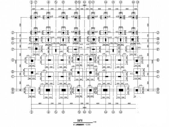 3层异形柱框架结构别墅结构CAD施工图纸（坡屋顶） - 2