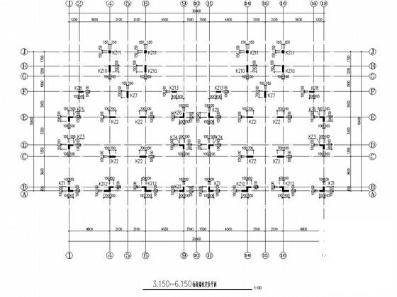 3层异形柱框架结构别墅结构CAD施工图纸（坡屋顶） - 3