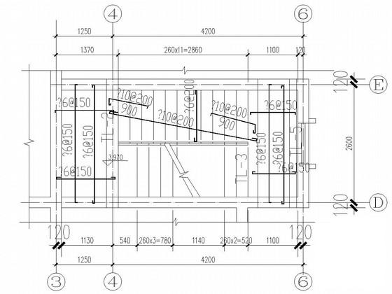 3层框架结构别墅结构CAD施工图纸（建筑图纸）(现浇钢筋混凝土) - 1