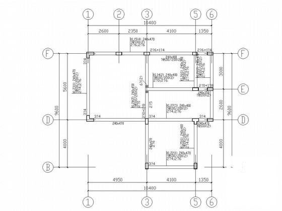 3层框架结构别墅结构CAD施工图纸（建筑图纸）(现浇钢筋混凝土) - 2