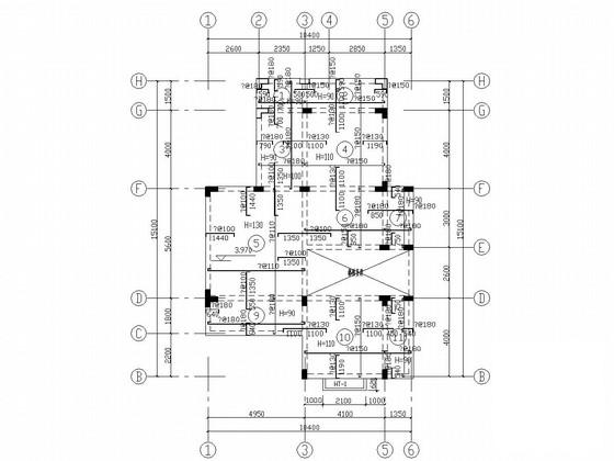 3层框架结构别墅结构CAD施工图纸（建筑图纸）(现浇钢筋混凝土) - 3