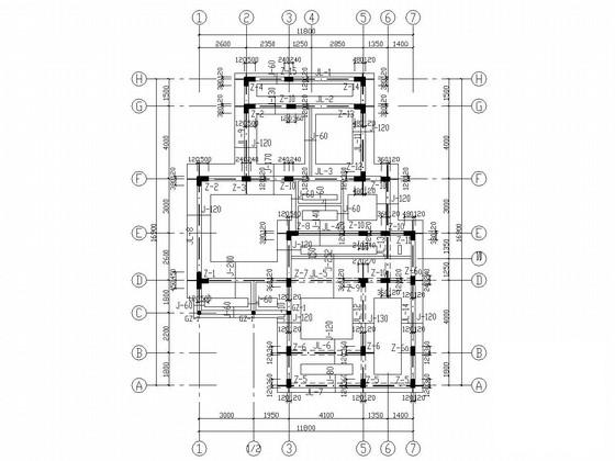 3层框架结构别墅结构CAD施工图纸（建筑图纸）(现浇钢筋混凝土) - 4