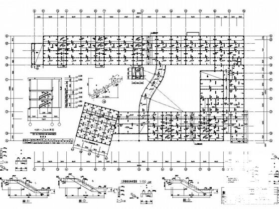 3层框架结构幼儿园结构CAD施工图纸（6度设防）(基础设计等级) - 1
