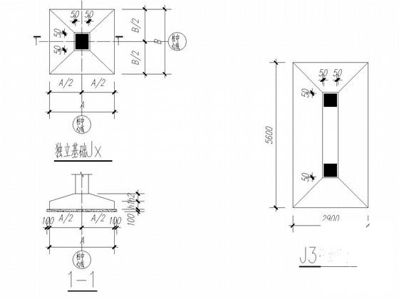 5层框架结构数学系实验楼结构CAD施工图纸(柱下独立基础) - 1