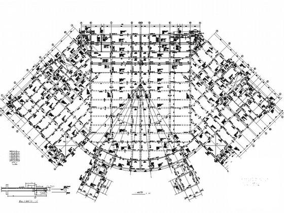 5层框架结构大学食堂结构CAD施工图纸（7度设防）(人工挖孔桩基础) - 1