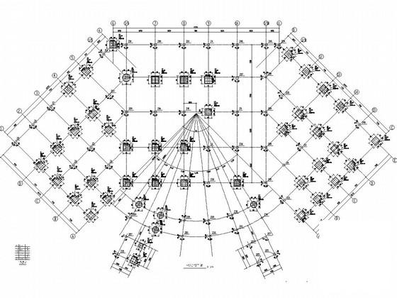 5层框架结构大学食堂结构CAD施工图纸（7度设防）(人工挖孔桩基础) - 4