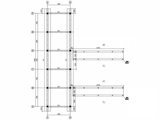 单层框架结构小厨房结构CAD施工图纸（7度设防） - 3