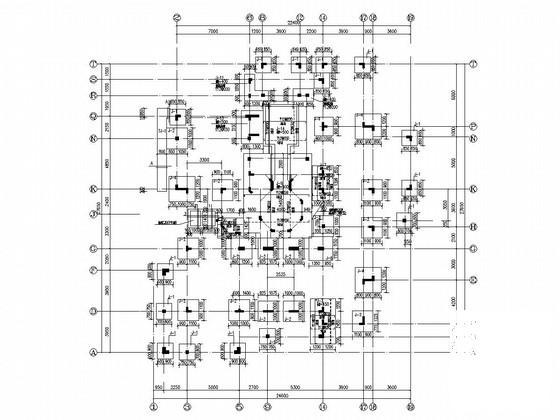 单层异形柱框架结构售楼大厅结构CAD施工图纸 - 2