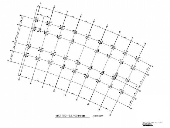 7层框架结构科技馆结构CAD施工图纸（带连廊）(预应力混凝土) - 2