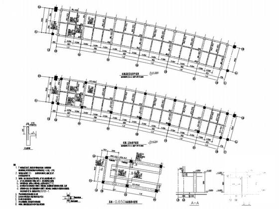 7层框架结构科技馆结构CAD施工图纸（带连廊）(预应力混凝土) - 4