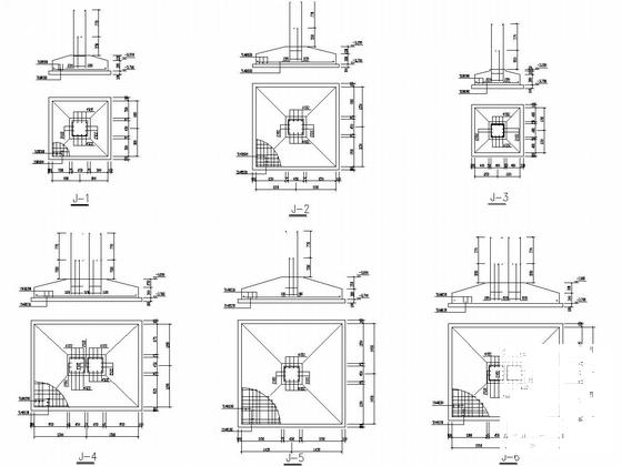 3层框架结构小区商店结构CAD施工图纸（独立基础） - 2