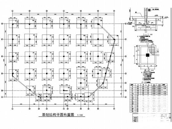 4层框架结构品装饰城结构CAD施工图纸（不规则形状）(柱下独立基础) - 2