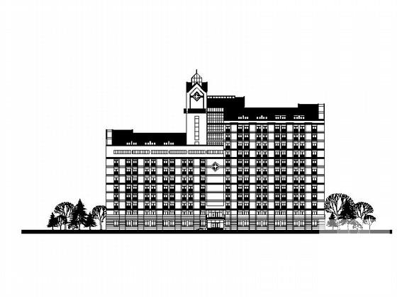 高层坡屋顶市级医院建筑设计方案设计图纸（效果图纸） - 4