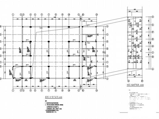 21米框架结构锅炉房结构CAD施工图纸（桩基础） - 1