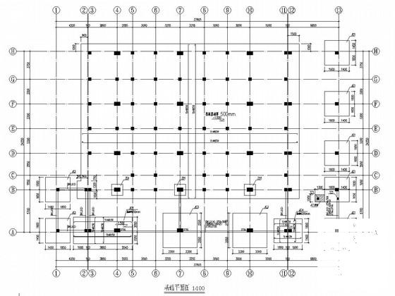 21米框架结构锅炉房结构CAD施工图纸（桩基础） - 2
