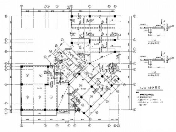 18层框剪结构大厦结构CAD施工图纸（挤密桩）(平面布置图) - 1