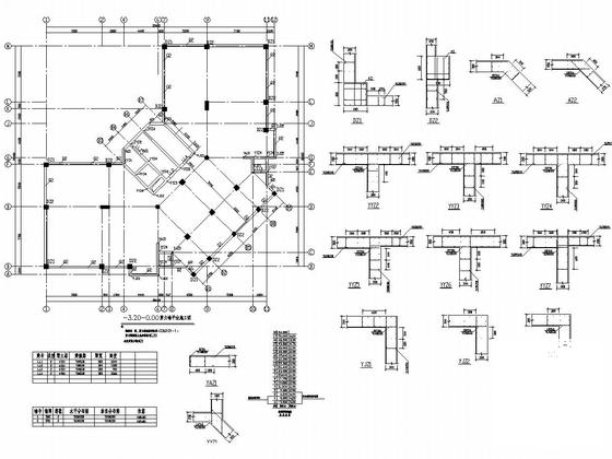 18层框剪结构大厦结构CAD施工图纸（挤密桩）(平面布置图) - 3