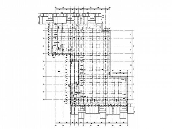 地下1层框架无梁楼盖车库结构CAD施工图纸(平面布置图) - 1