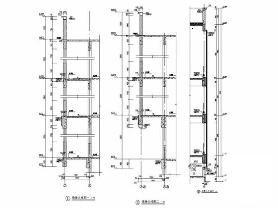 4层框架结构公司办公楼结构CAD施工图纸(人工挖孔桩基础) - 5
