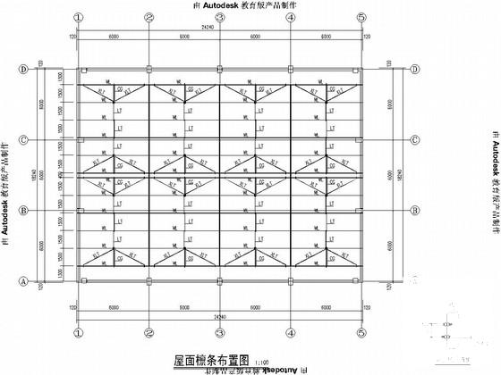 钢结构多功能报告厅屋面改造结构CAD施工图纸 - 2