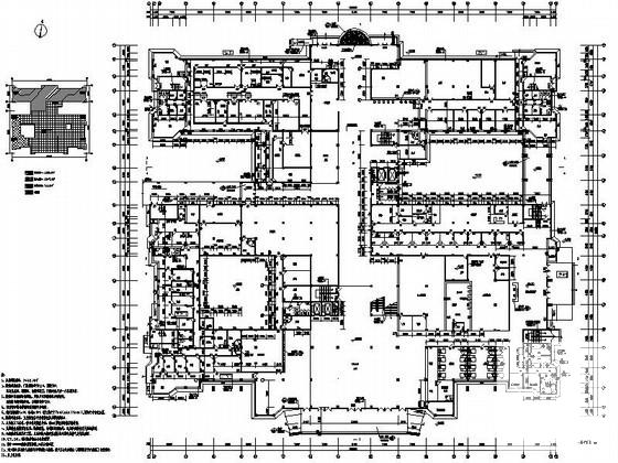 县人民医院4层门诊医技楼建筑施工CAD图纸(屋顶构架平面图) - 2