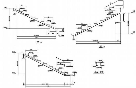 3层框架结构综合楼结构CAD施工图纸(平面布置图) - 2