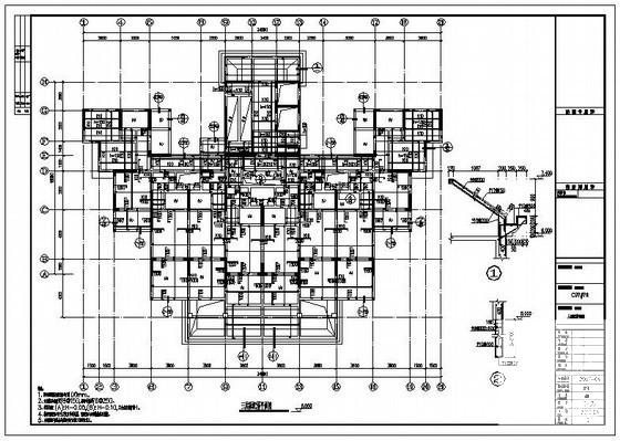 22层剪力墙高层住宅楼结构CAD施工图纸（桩基础） - 1