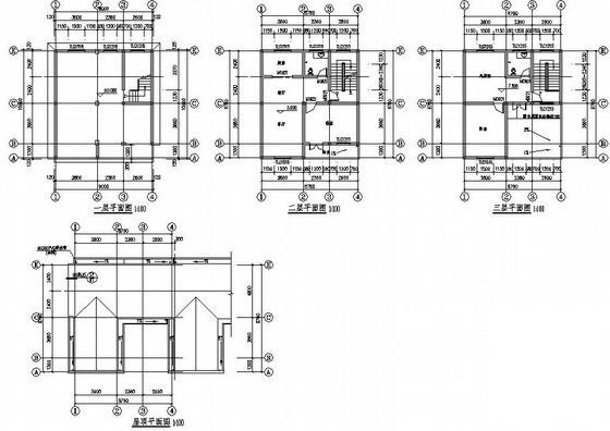 3层新农村建设农居建筑结构CAD施工图纸 - 3