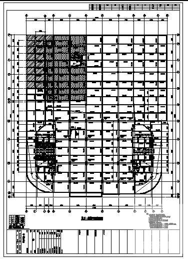 筒体结构超高层商务大厦结构CAD施工图纸(平面布置图) - 1