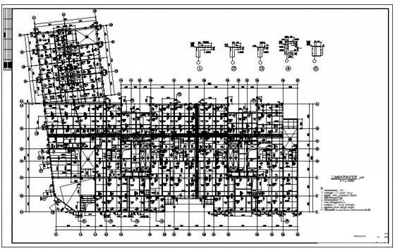 28层框剪商住楼结构CAD施工图纸（桩基础）(地下室顶板) - 2