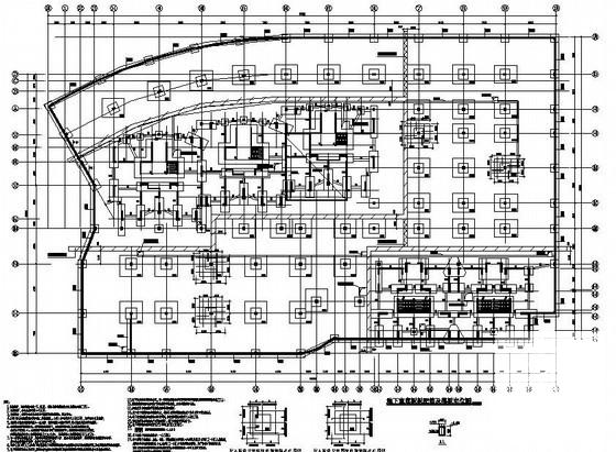 小区地下室结构CAD施工图纸（桩基础） - 1