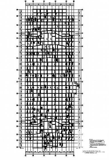 高层双塔楼人防结构CAD施工图纸（筏型基础） - 1