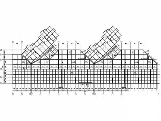 18层剪力墙结构裙房结构CAD施工图纸（筏型基础）(平面布置图) - 2