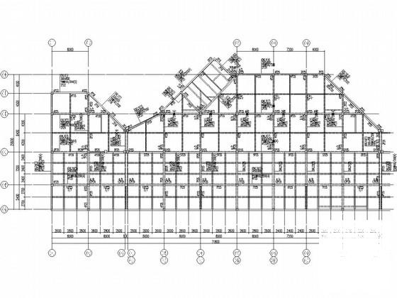 18层剪力墙结构裙房结构CAD施工图纸（筏型基础）(平面布置图) - 4