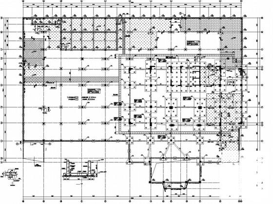 16层框剪结构酒店结构CAD施工图纸（桩基础）(平面布置图) - 1